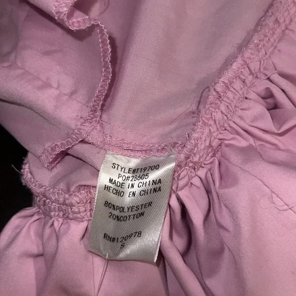 NWT ENTRO | Pink Cropped Blouse with Ruffle Detail - Picture 7 of 9